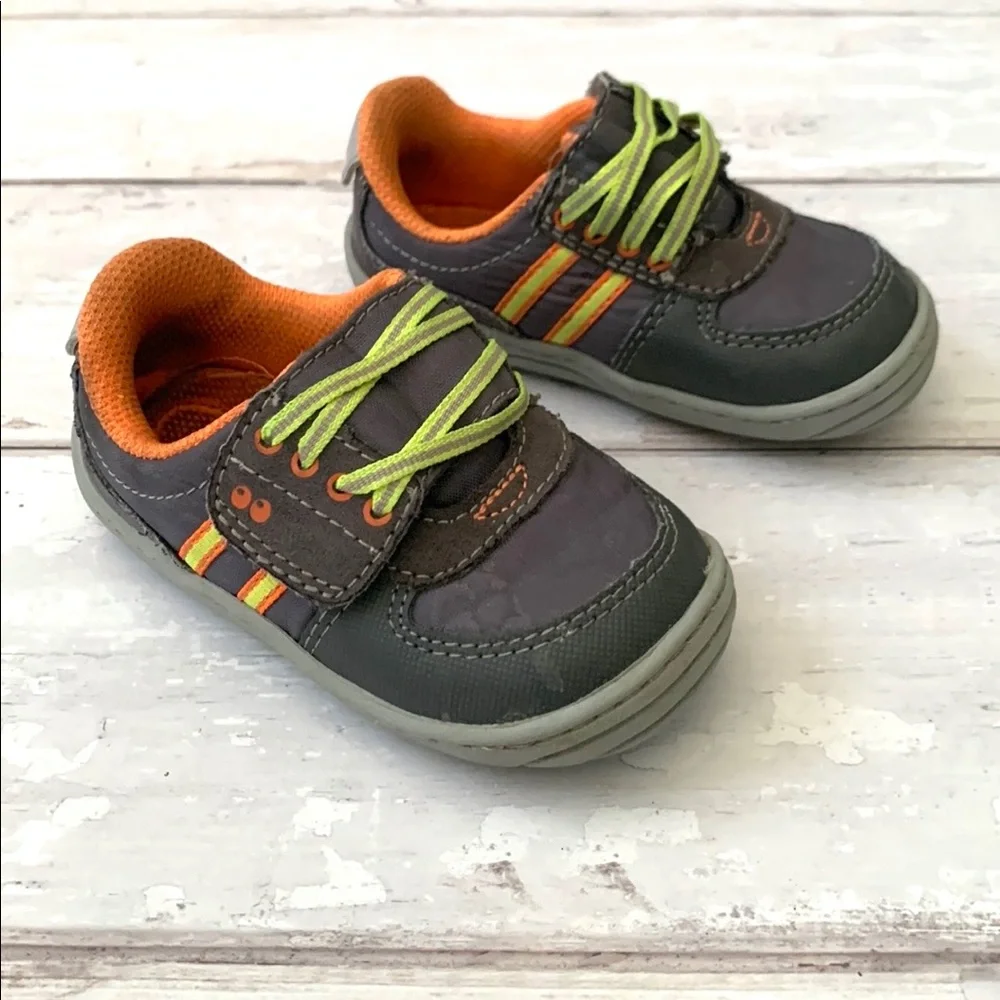 Boys Size 5 Surprize Kids Diego Sneakers Baby Toddler Shoes Gray Orange